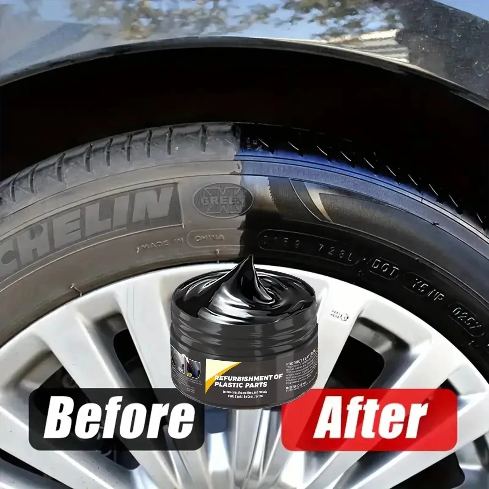 Car Interior Plastic Leather Scratch Repair Paste Automotive Polishing Wax Repair Anti-Aging Paste Tires Seats Steering Wheel