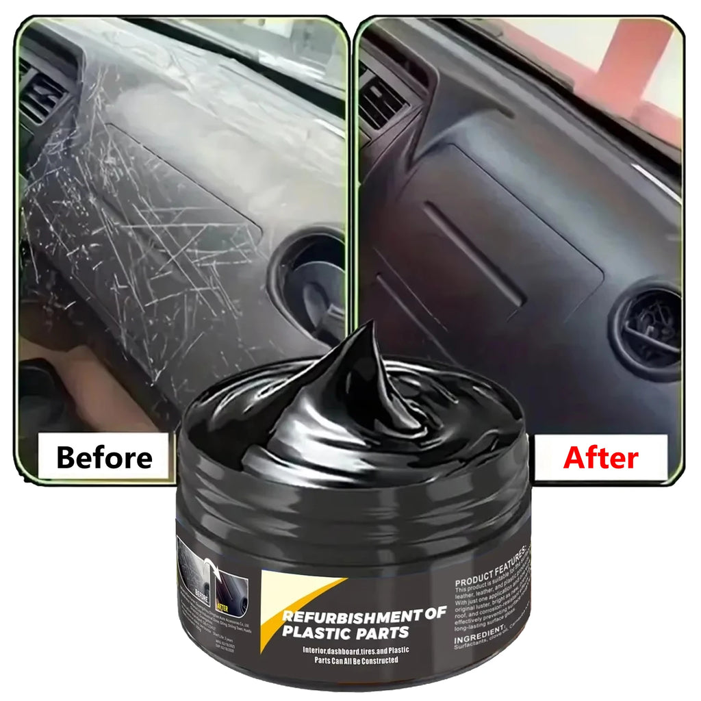 Car Interior Plastic Leather Scratch Repair Paste Automotive Polishing Wax Repair Anti-Aging Paste Tires Seats Steering Wheel